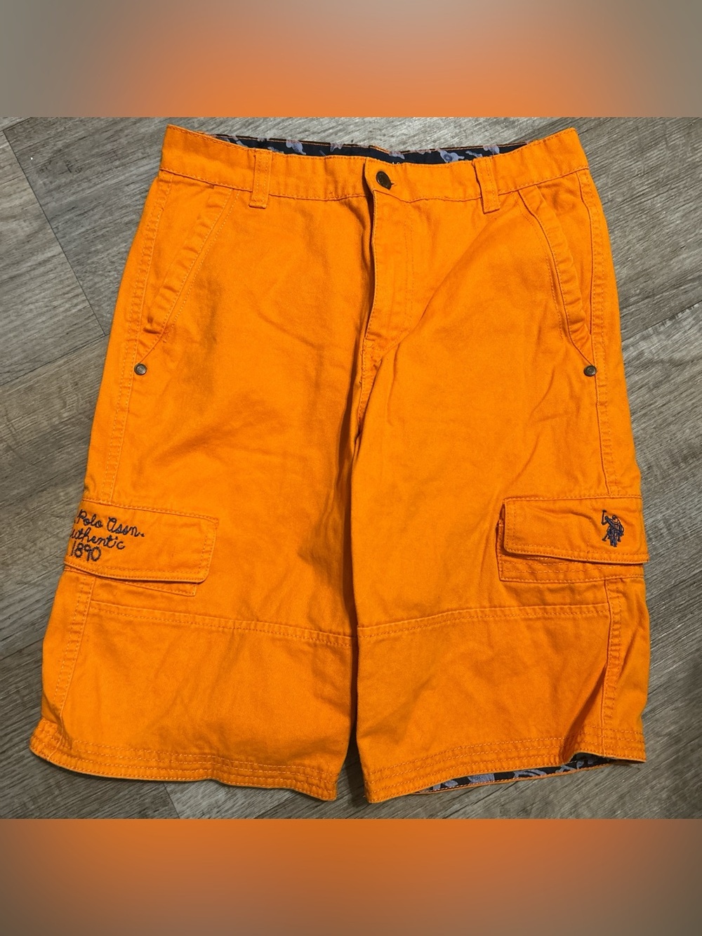 Boys Bright Orange Cargo Shorts